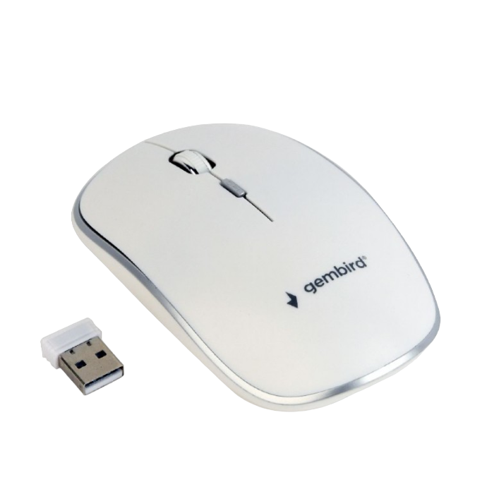 Mouse Wireless Gembird MUSW-4B-01-W, Alb