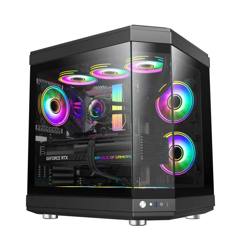 Carcasă PC Gamemax HYPE, Midi-Tower, Fără PSU, Negru