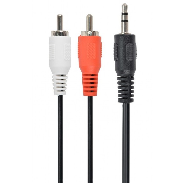 Cablu audio Cablexpert CCA-458-2.5M, 3.5mm 3-pin (M) - 2x RCA (M), 2,5m, Negru