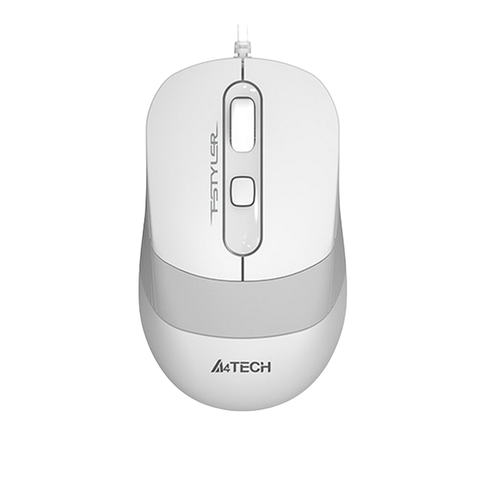 Mouse A4Tech FM10, Optical, 600-1600 dpi, 4 buttons, Ambidextrous, 4-Way Wheel, White/Grey, USB