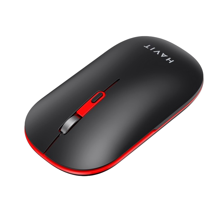 Wireless Mouse Havit MS60WB, 800-1600dpi, 4 buttons, Ambidextrous, 500mAh, 2.4Ghz/BT, Black