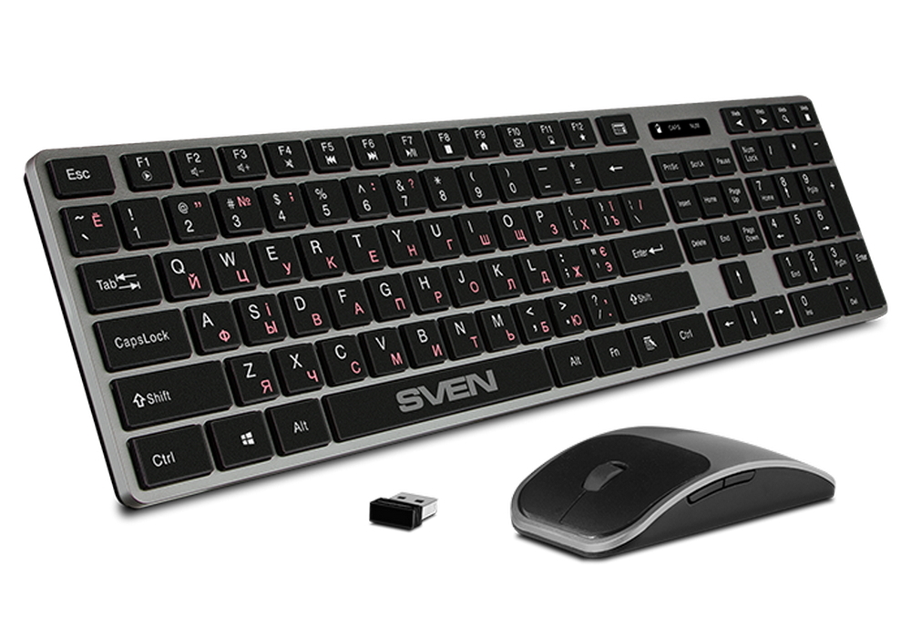Set Tastatură + Mouse SVEN KB-C3000W, Fără fir, Negru