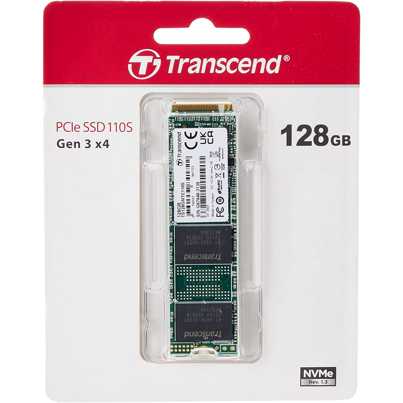 .M.2 NVMe SSD     128GB Transcend 110S [PCIe 3.0x4, R/W:1500/550MB/s, 95/130K IOPS, 50TBW, 3DTLC]