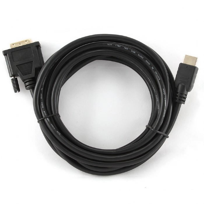Видео кабель Cablexpert CC-HDMI-DVI-15, HDMI (M) - DVI-I (M), 4,5м, Чёрный