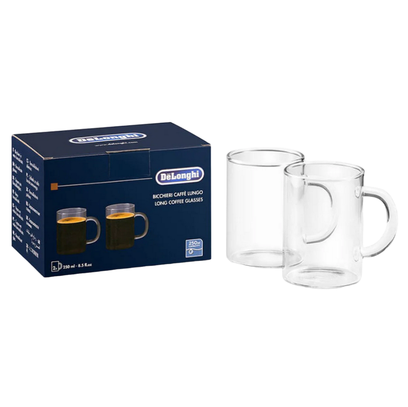 Set de pahare DeLonghi DLSC320, 250 ml, 2 buc, Transparent