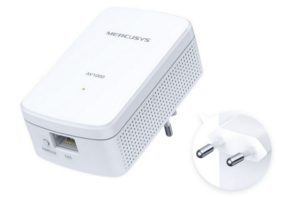 Powerline Adapter TP-LINK MP500 KIT, AV1000, 1000 Mbps, Alb