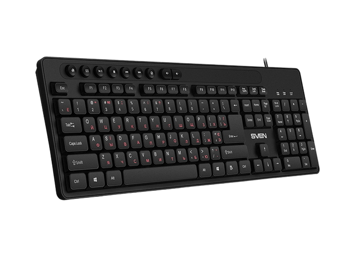 Keyboard SVEN KB-C3060, Multimedia, Splash proof, Black, USB