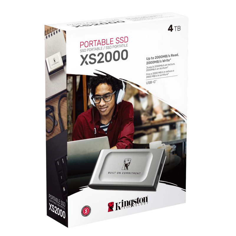 SSD portabil extern Kingston XS2000 BoC 4 TB Argintiu