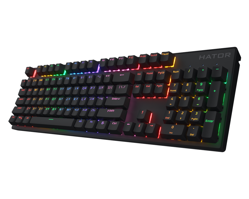 Tastatură HATOR Icefall Mecha Rainbow Mecanic Negru