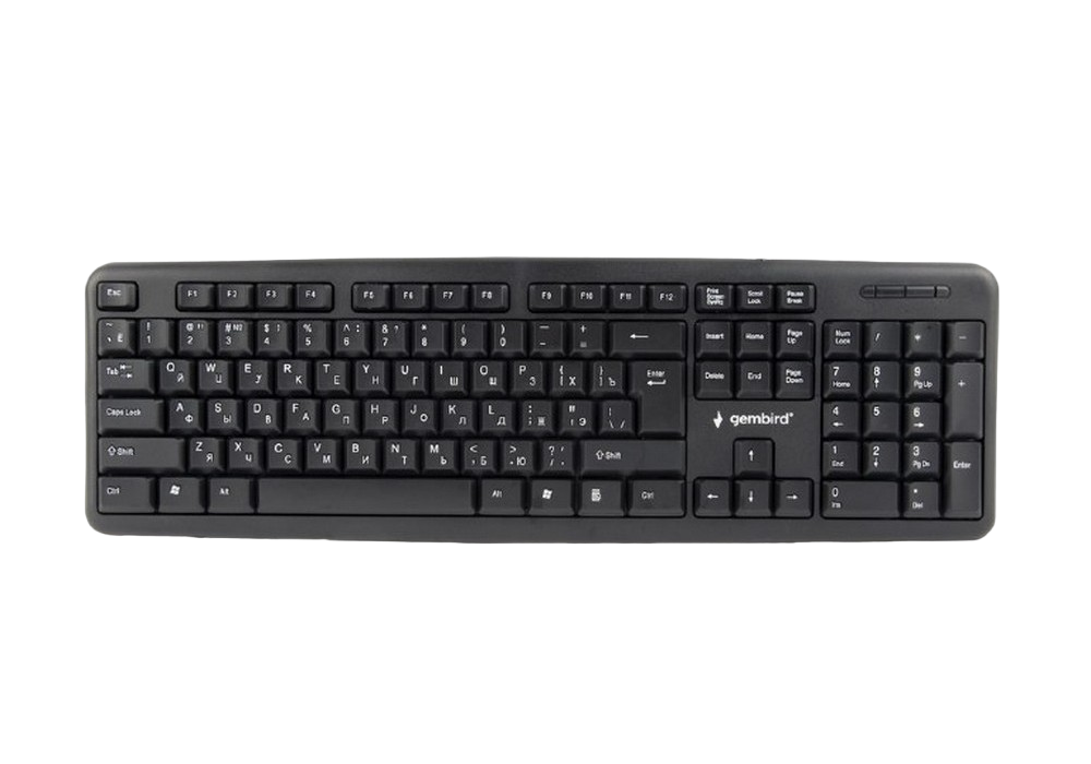 Клавиатура Gembird KB-U-103-RU, Проводное, Чёрный