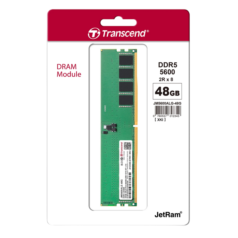 Memorie RAM Transcend JetRam, DDR5 SDRAM, 5600 MHz, 48GB, JM5600ALE-48G