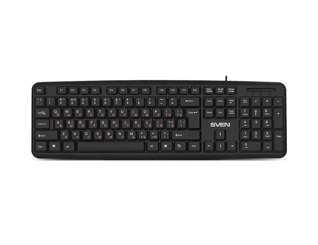 Keyboard SVEN KB-S230, Splash proof, Black, USB