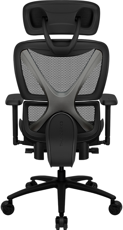 Scaun Gaming ThunderX3 XTC, Plasă Respirabilă, PU Piele, Negru