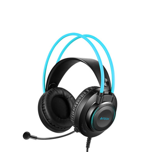 Headset A4tech FH200i, 50mm driver, 20-20kHz, 16 Ohm, 100dB, 3.5mm, 1.8m, Black/Blue