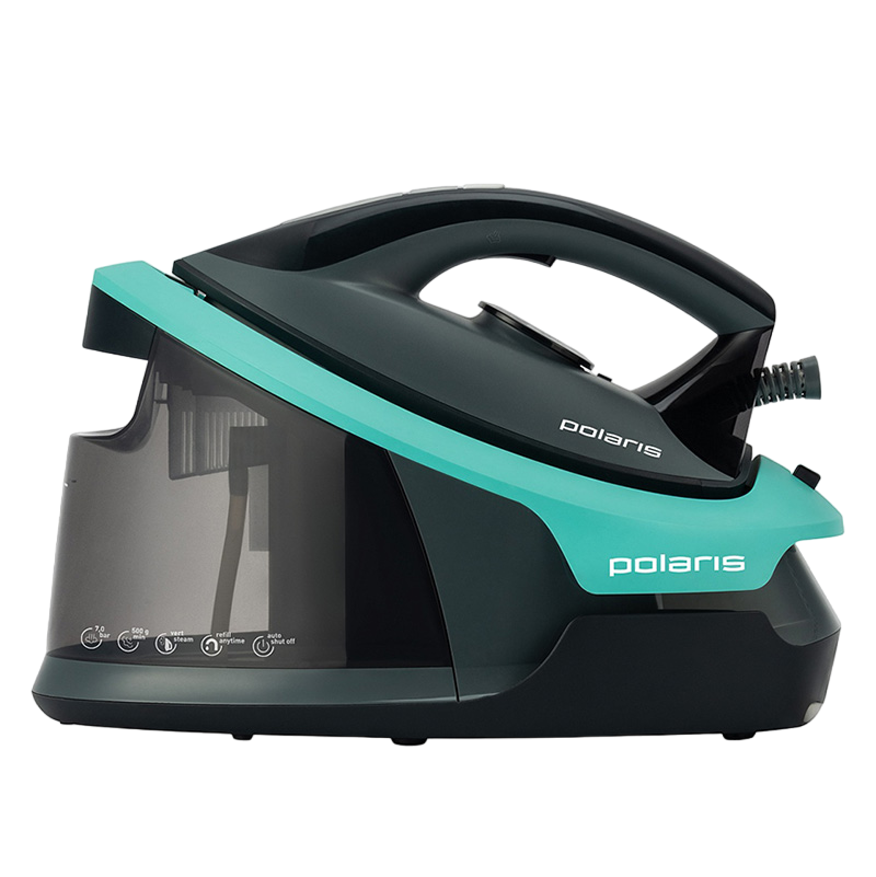 Утюг с парогенератором Polaris PSS7700K, 2800Вт, Бирюзовый | Черный