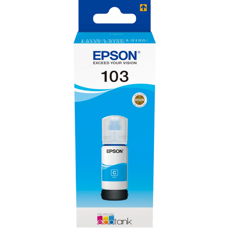 Ink  Epson T00S24A, 103 EcoTank Cyan ink bottle