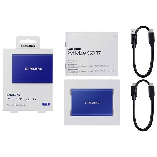 Samsung Portable SSD T7 Blue, USB-C 3.1, 1TB