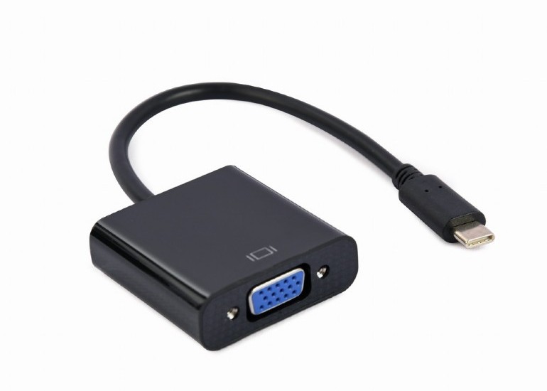Adapter  Type-C to VGA socket 0.15m Cablexpert, 1080p FHD at 60 Hz, A-CM-VGAF-01