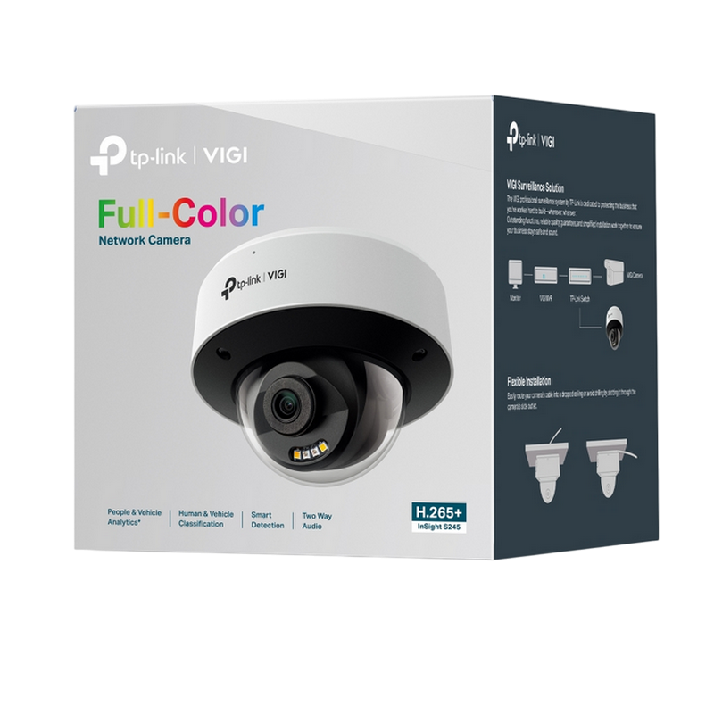 TP-Link Dome Outdoor Network Camera,"InSight S245", 2.8mm, 4MP, IK10, IP67, PoE, Mic, Speaker