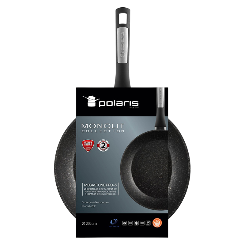 Сковорода polaris monolit-28f, 28см, чёрный Thumbnail 11