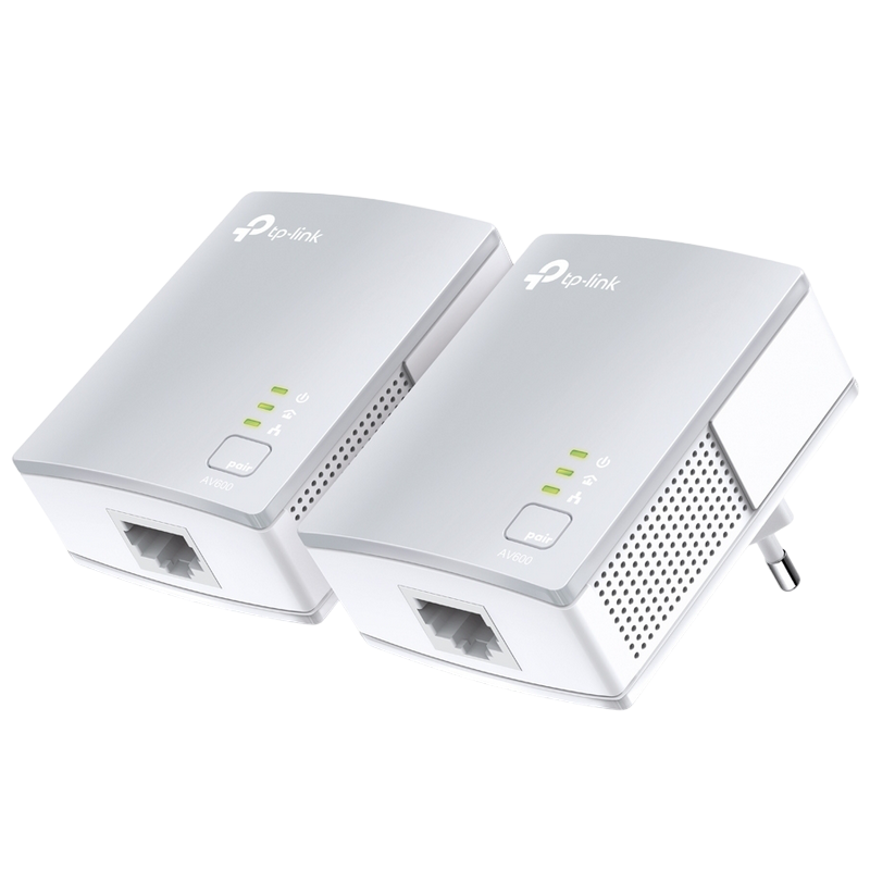 Адаптер Powerline TP-LINK TL-PA4010 KIT, AV600, 600 Mбит/c, Белый