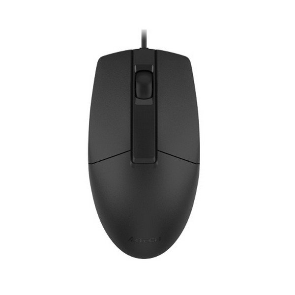 Mouse A4Tech OP-330S, Optical, 1200 dpi, 3 buttons, Ambidextrous, Silent, 1.5m, USB, Black