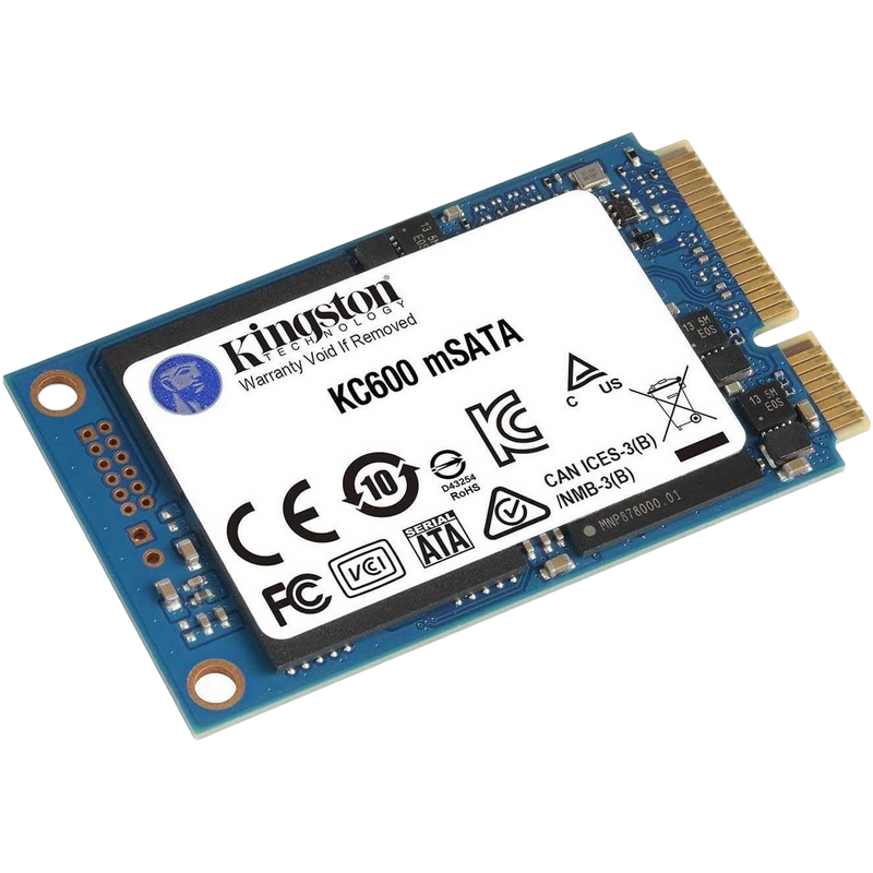 .mSATA SSD  512GB Kingston KC600 [R/W:550/500MB/s, 90K/80K IOPS, 300TBW, 1M MTBF, 3DTLC]