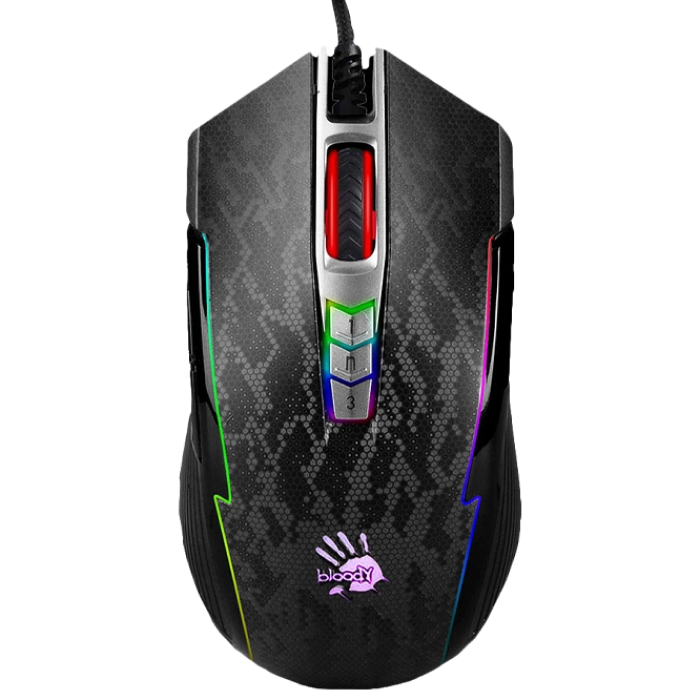Gaming Mouse Bloody P93s, Optical, 100-8000 dpi, 8 buttons, RGB, Macro, Ambidextrous, USB