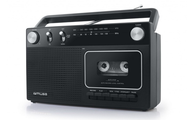 MUSE M-152 RC, Tuner FM, Cassette Recorder, Black