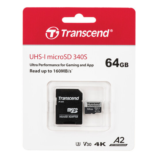 Card de Memorie Transcend microSDXC 340S, 64GB (TS64GUSD340S)