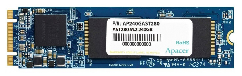 .M.2 SATA SSD  240GB Apacer AST280 "AP240GAST280" [80mm, R/W:520/495MB/s, 84K IOPS, Phison S11, TLC]
