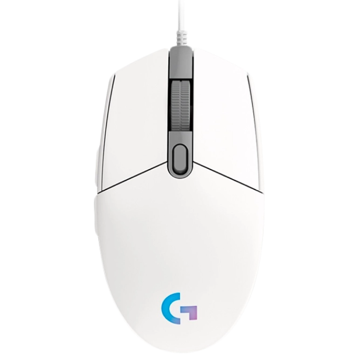 Gaming Mouse Logitech G102 Lightsync, Optical, 200-8000 dpi, 6 buttons, Ambidextrous, RGB, White USB