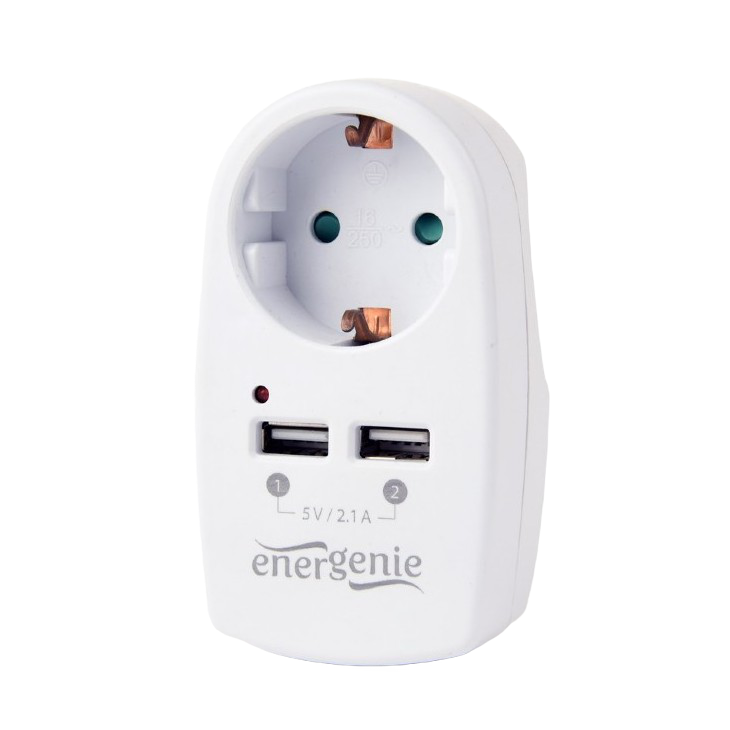 Зарядное устройство Energenie EG-ACU2-02, Белый