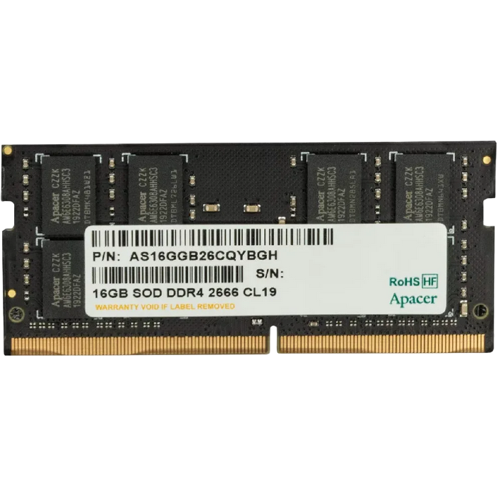 Memorie RAM Apacer AS16GGB26CQYBGH, DDR4 SDRAM, 2666 MHz, 16GB