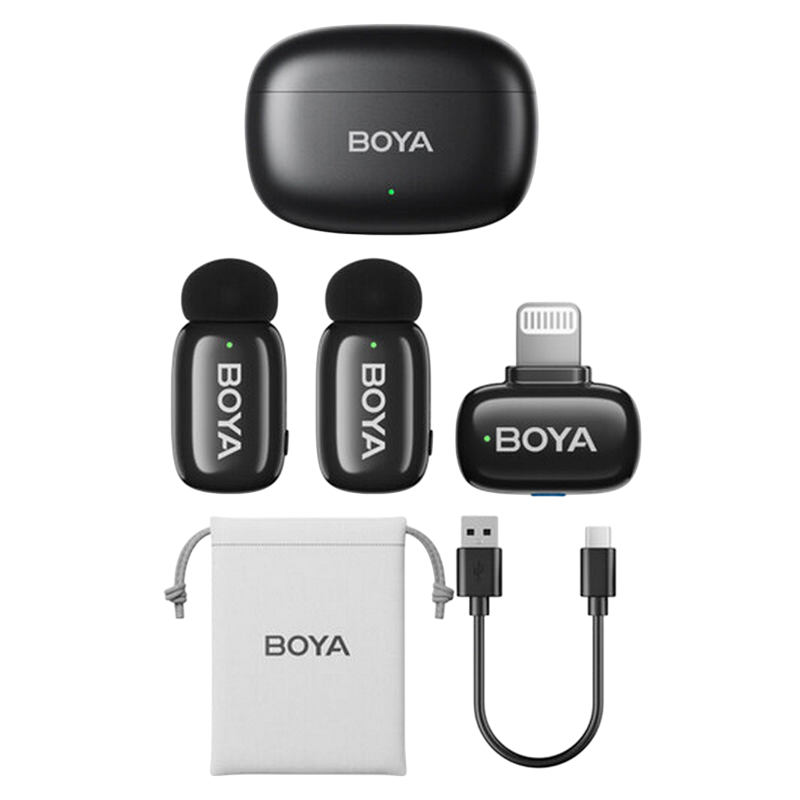 Microfon portabil pentru înregistrare vocală Boya mini 2-03 Fără fir Negru