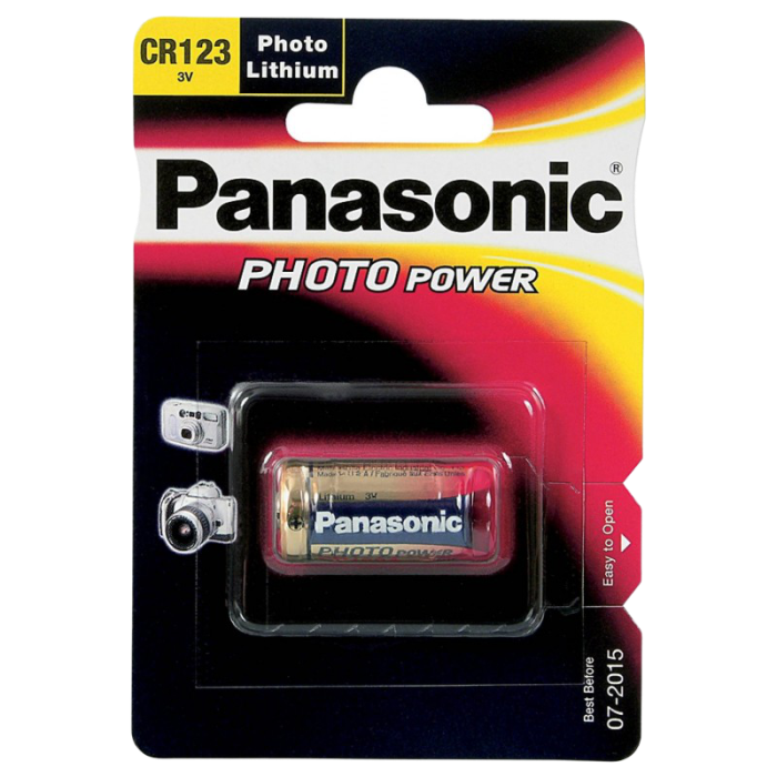 Батарейки Panasonic CR-123AL, CR123A, 1шт.