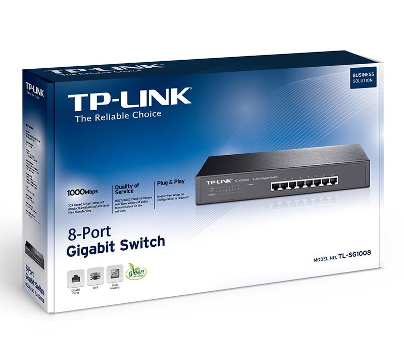 Switch de rețea TP-LINK TL-SG1008, 8x 10/100/1000 Mbps