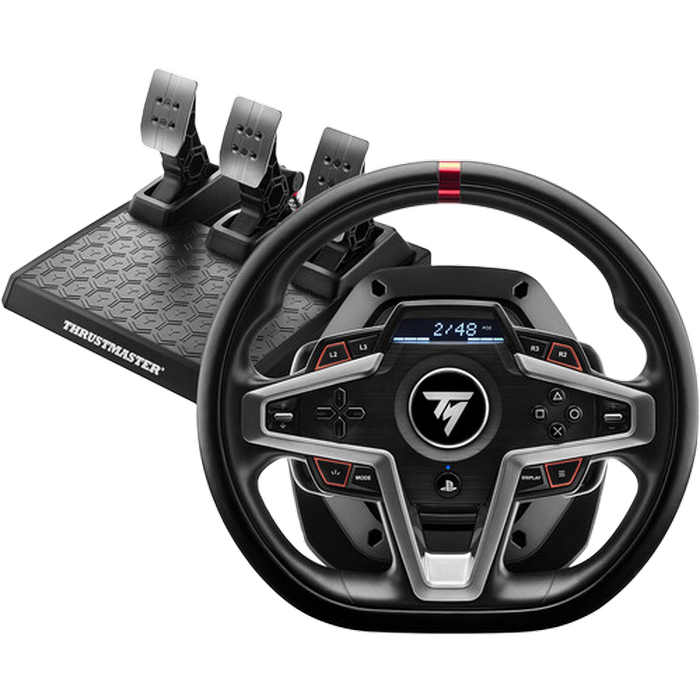 Wheel Thrustmaster T-248 for PS4, Built-in screen, 3*Force Feedback, 3-pedal magnetic pedal set
