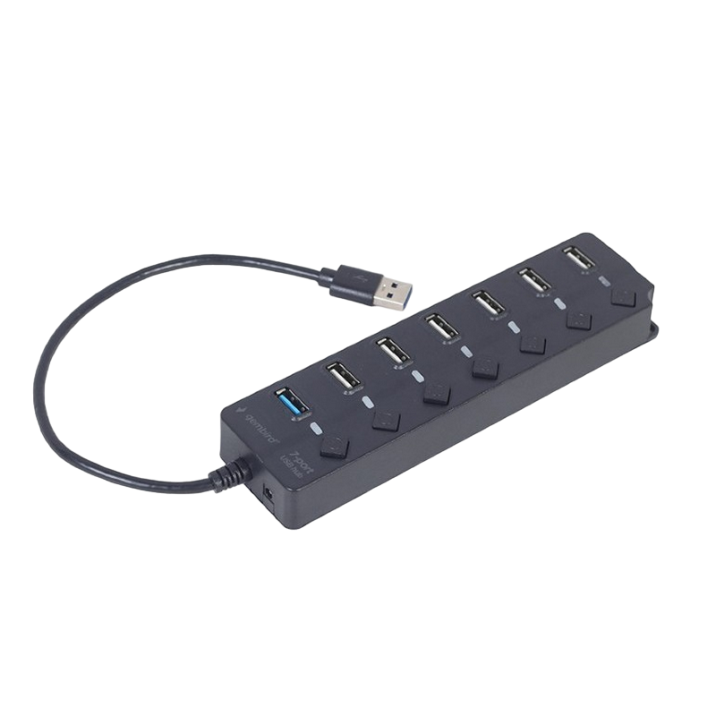 USB 2.0 Hub 7-port with switches, Gembird 