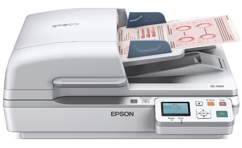Scaner de documente cu alimentare automată Epson WorkForce DS-7500N, A4, Gri