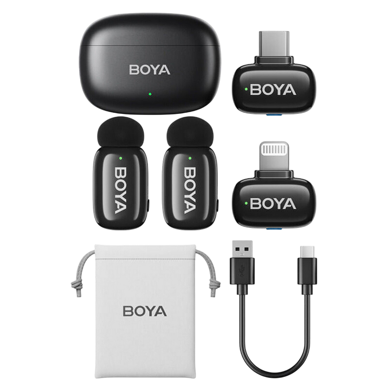 Microfon portabil pentru înregistrare vocală Boya Mini 2-01 Fără fir Negru