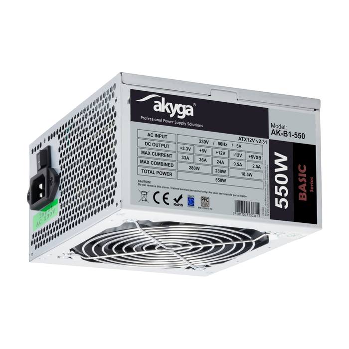 Power Supply ATX 550W Sohoo, 12cm Fan, Bulk