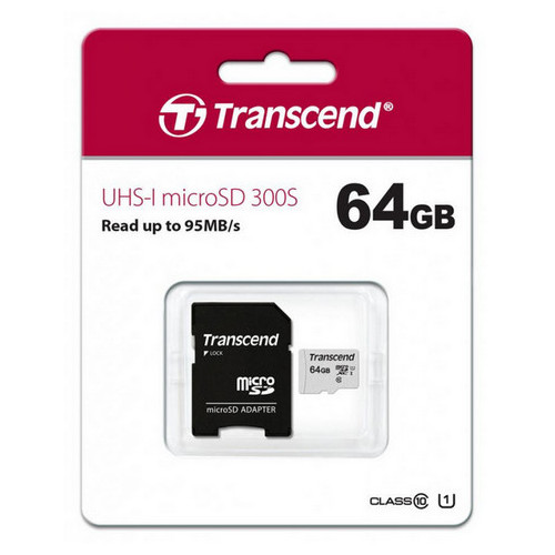 Card de Memorie Transcend MicroSDXC Class 10, 64GB (TS64GUSD300S)