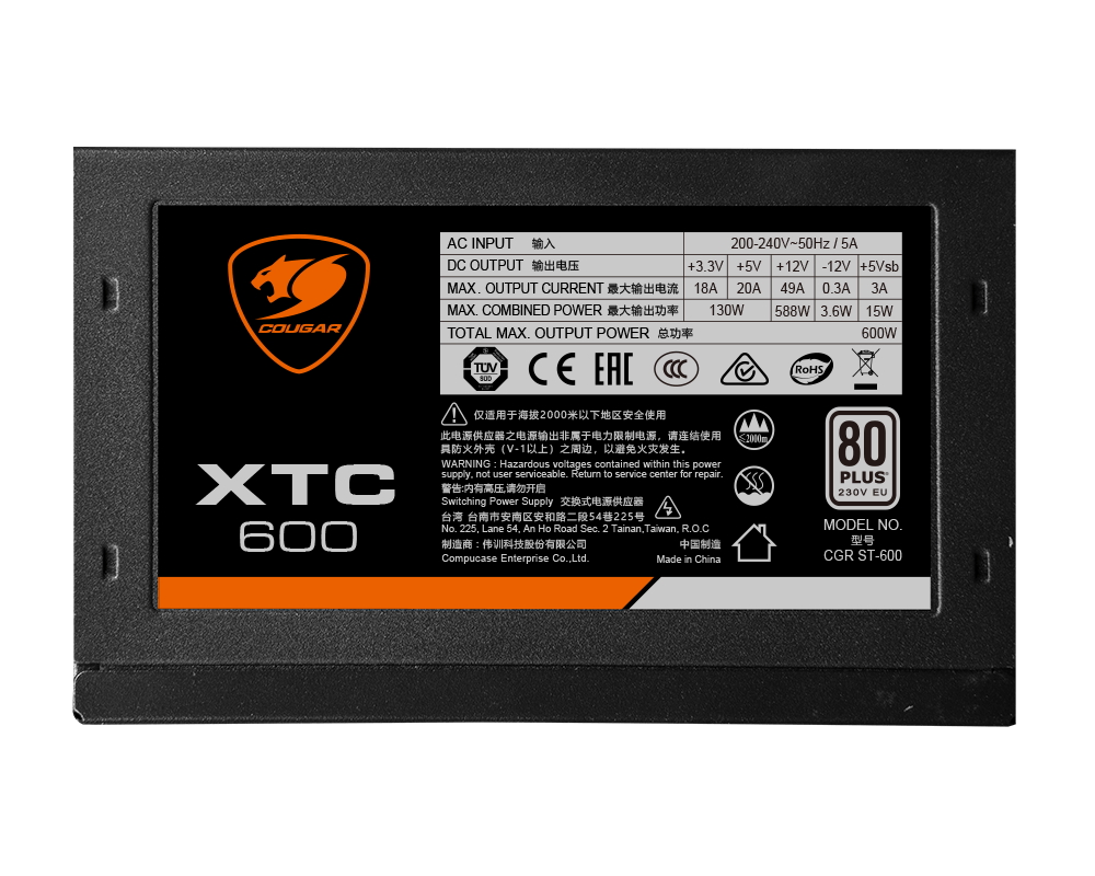 Sursă Alimentare PC Cougar XTC600, 600W, ATX, --