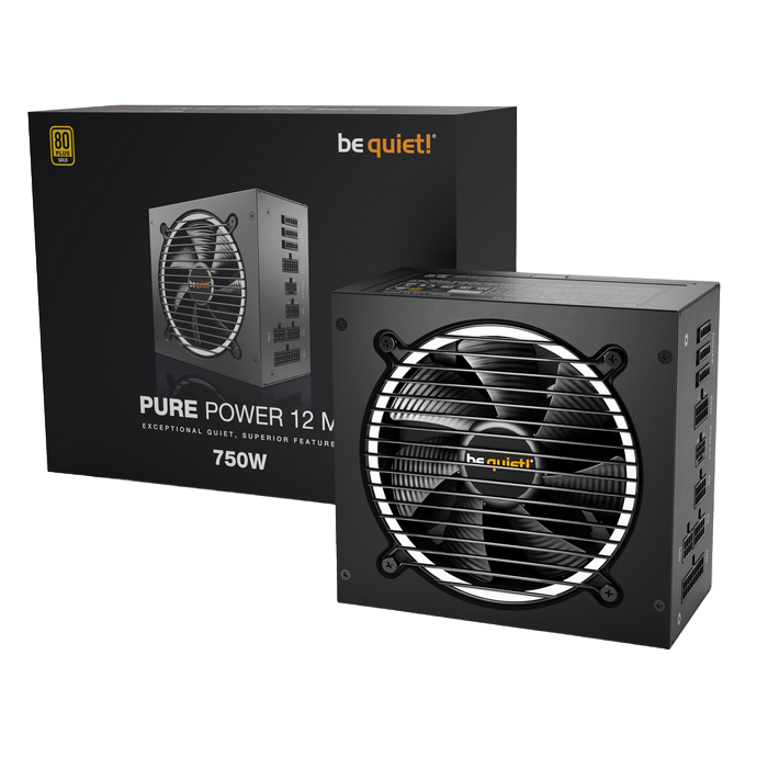 Power Supply ATX 750W be quiet! PURE POWER 12 M, 80+ Gold, ATX.3.0, LLC+SR+DC/DC, Full Modular 