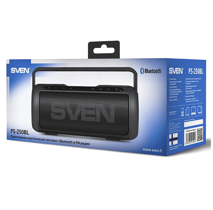 Портативная колонка SVEN PS-250BL, Чёрный