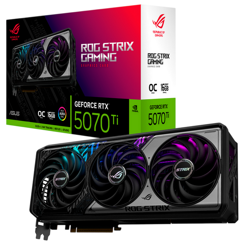 Placă Video ASUS ROG-STRIX-RTX5070TI-O16G-GAMING, 16GB GDDR7 265bit