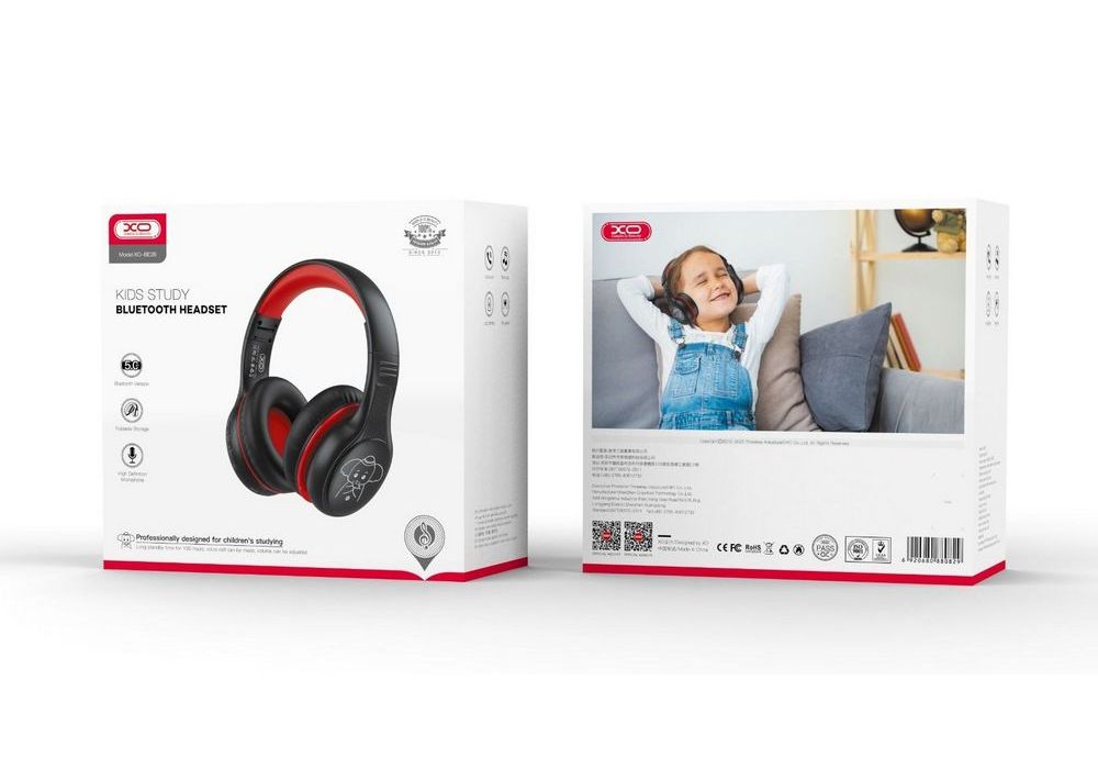 XO Bluetooth Headphones Kids, BE26 stereo, Black