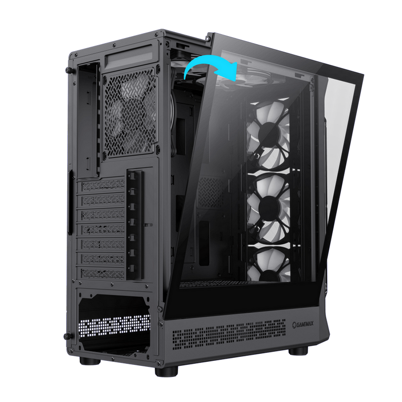 Carcasă PC Gamemax Starlight 2 AB, Midi-Tower, Fără PSU, Negru