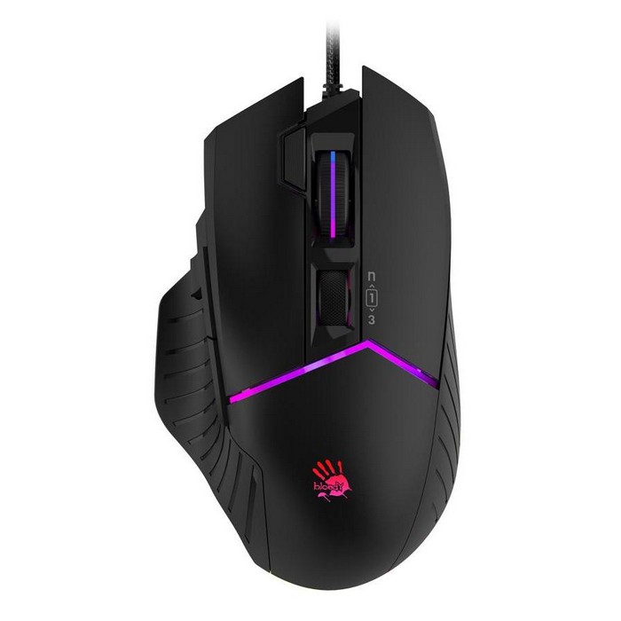 Gaming Mouse Bloody W95 Max, 100-12000dpi, 10 buttons, 35G, 250IPS, Extra Fire Wheel, RGB,USB, Black